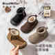 BradMiller (BradMiller) baby boy snow boots winter cotton shoes children's velvet girls' thickened baby cotton boots toddler warm large cotton shoes 5920 brown velvet 15 inner length 15cm, size 23 suitable for feet about 14cm long