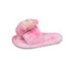 SKONWAT New Home Furry Slippers for Girls 25 Winter Soft Bottom Labubu Cartoon Doll Cotton Flop Pink Size 26-27 Inner Length 18cm
