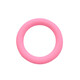 Silicone teether food-grade hole-shaped circle ring bite gum for babies during the oral period to prevent falling off and bite, light pink