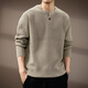 AX Armani broken code 2026 high-end American retro Henry collar men's sweater autumn new trendy brand loose and carefree oatmeal gray S recommended weight 100-120Jin Jin equals 0.5 kg