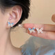 S925 Silver Needle Dream Bow Earrings for Women Simple Fairy Earrings Lighter Luxury Earrings Niche Design Earrings Blue Butterfly Earrings