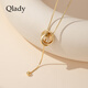 Qlady elegant double-ring necklace pull-out sweater chain high-end light luxury design women's 2025 new accessories pendant gift