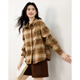 Shangjing shirt women's 25th winter new women's Korean style lazy style woolen material thickened color block plaid loose shirt women's tops