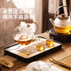 Modern Housewife Cooking Tea Set Around the Stove 2025 New Electric Ceramic Stove Health Pot Steaming Teapot Utensils Full Set Glass Kettle Flat Light Steaming Dual Kettle 1000ml
