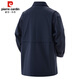 Pierre Cardin windbreaker men's autumn and winter Korean style loose casual mid-length coat trendy lapel coat men's black 3XL