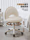 Fantasy Beauty Stool for Beauty Salon, Liftable Barber Shop Dentist Backrest Chair for Nail Salon and Hairdressing, Lamb Velvet Dressing Chair, Pure White, Skin Friendly Lamb Velvet 45D High Elastic Sponge Cushion, SGS Certification Three
