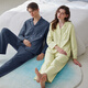 Fenton couple pajamas women's new pure cotton spring and autumn long-sleeved lapel cardigan simple large size young men's home wear suit