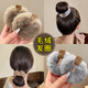New autumn and winter plush ball headband bear hair band women's hair rope high elasticity and durable rubber band headwear plush hair band 2 random colors