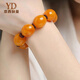 Italian old beeswax date bead bracelet, European return optimized non-natural amber bracelet, light luxury gift for men and women, men's 18mm-19mm (approximately 42 grams with certificate)