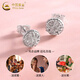 China Gold (CHINA GOLD) PT950 platinum wire-wound round earrings for women, new high-end, Valentine's Day birthday gift for girlfriend and wife, platinum wire-wound round earrings, one pair, about 2.9g