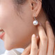 925 silver high-heeled shoes pearl earrings for women niche high-end ear hooks high-end fashion earrings versatile temperament earrings 12mm white pearl silver earrings one pair