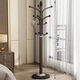 Fantasy European light luxury coat rack marble floor-standing clothes hanger bedroom living room iron simple vertical hanging bag ancient brown thickened marble chassis load-bearing 120 Jin Jin equals 0.5 kg 10-year warranty Big promotion now 00 07 19