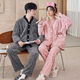 Woodpecker winter coral velvet pajamas for couples, plus velvet and thickened home clothes for men and women, flannel warm and wearable suit QGL806 L, women get men's L, two sets of price