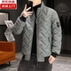 Quality cotton coat for dad in autumn and winter, plus velvet, thickened, short, warm and cold, lightweight, trendy, casual, handsome jacket for men. Good quality - thick and warm, gray 2XL. Recommended 125-145 Jin Jin is equal to 0.5 kg