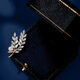 SNQP Autumn Wheat Pearl Brooch Feminine Exquisite Corsage Suit Birthday Gift Champagne Gold