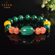 Layun Jade Malachite Bracelet, Southern Red Agate Bracelet, Yellow Chalcedony Bracelet, Light Luxurious Ethnic Style Women's Elegant Jewelry, Malachite Bracelet