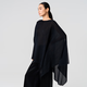 SIQIYOUNG Artist Series - Multi-Wear Cape Large Pleated Shawl Multi-Wear High-end Outerwear Mist Black One Size F