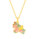 Mingzuan International 18K Gold Little Pegasus Pendant Women's au750 Unicorn Horse Element Zodiac New Birthday Gift for Girlfriend