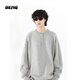 OEMG Henry collar solid color cleanfit sweater men's autumn and winter trendy brand sweater tops lazy style jacket floral gray XL recommended 110-130Jin Jin equals 0.5 kg