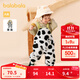 Balabala Children's Suit Boys Winter Clothes Girls Cotton Clothes Baby Overalls Two-piece Set Plus Velvet White Black - Dalmatian Style - 00319 100