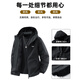 JEEP SPIRIT Jeep Jacket Men's Autumn and Winter Casual Plush Warm Jacket Windproof and Waterproof Outdoor Sports Dark Gray/Black 2XL