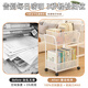 XAOIMI student bag book storage rack office under desk storage bookshelf with wheels floor-standing desk bag storage artifact white two-layer with pulleys (bold frame)
