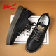 Pull back casual shoes men's trendy versatile leather panel shoes men's outdoor comfortable men's shoes 0579 black 42