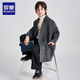 Romon children's double-sided wool coat, autumn and winter woolen woolen coat for boys and girls, mid-length Korean style coat, charcoal gray 140