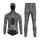 Oeny wetsuit professional men's two-piece 155MM dry-dry free deep diving thickened warm long-sleeved pants hunting suit 3.5MM top + trouser cover/body lining XS one size fits all