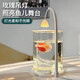 Round household transparent small fish tank desktop 4K ultra-clear desktop fish tank decoration and ornamental one-piece desktop ecological aquarium turtle tank goldfish tank standard square rounded fish tank + light