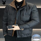 Playboy (PLAYBOY) clothing men's winter 2025 new high-end handsome short stand-up collar thickened warm jacket black 3XL recommended 140-155 Jin Jin equals 0.5 kg