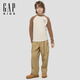 Gap Boys Autumn Logo Brushed Loose Contrast Color Raglan Long Sleeve T-Shirt Children's Wear 805094