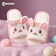 Tudouwu (TUDOUWU) children's cotton slippers home indoor autumn and winter breathable non-slip boys and girls four seasons linen slippers rabbit 24-25 size