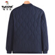 Woodpecker middle-aged and elderly men's winter cotton-padded jacket with lamb velvet thickened padded jacket for dad, loose and warm for grandpa, navy blue velvet thickened cotton-padded jacket 4XL Weight 140-160Jin Jin is equal to 0.5 kg