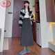 Langsha black woolen skirt for women winter 2025 new mid-length high-waisted A-line slit Korean version slimming hip skirt