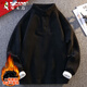 Woodpecker (TUCANO) sweatshirt men's autumn and winter loose casual plus velvet thickened warm heavyweight trendy one-piece velvet jacket Navy XL