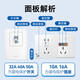 Chint (CHNT) switch socket panel wall household power supply five 5-hole socket 86 type with leakage protection NEG3 leakage protection switch leakage protection socket 10A 230V (white)