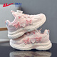 Warrior Girls Winter Velvet Shoes Children's Soft Soled Warm Cotton Shoes Casual Dad Shoes WZ-C288L Pink 34