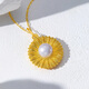 Meluxe sunflower pure gold 999 freshwater pearl pendant gold, more to be withdrawn, less to be replenished, the total gold is about 8.45g (single pendant does not include chain)
