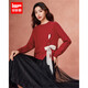 IEF/Aiyifu 2025 autumn and winter new style French sweet and gentle commuting temperament design versatile woolen top