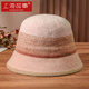 Shanghai Story Women's Pure Wool Hat Autumn and Winter Felt Hat Thickened Warm Gradient Color Fisherman Hat Birthday Gift Beige