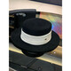 Hanqing Mid-summer French Hat Women's Autumn and Winter Woolen Flat Brim Hat Fashionable and Versatile Black Top Hat British Retro Flat Top Hat Black Adjustable