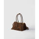 PRADA FW25 Light Luxury Women's Brown Suede Shoulder Bag Brown One Size