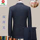 MONTAGUT suit men's wool material winter thickened business casual formal striped wedding banquet dress dad's suit blue striped double slit two-piece set autumn and winter thickened style M 170/
