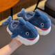 Winter children's cotton slippers, boy's shark bag heel, warm and furry, cute girl's home baby anti-slip cotton slippers, sky blue (heel included) 12, size 28/29 (shoe inner length 17CM, suitable for feet 16