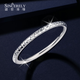 SHENGSHIQIYUAN platinum bracelet for women pt950 genuine platinum bracelet for women new simple perfect round star flash bracelet for women inner diameter 52mm weight 31-32g thick about 5.6mm