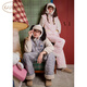 Gukoo couples pajamas winter Snoopy joint quilted warm new women's home clothes set men's pajamas can be worn outside D light pink women's suit (excluding inner wear) S