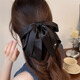 Li Qing Bow Ponytail Clip Satin Hairpin French Ribbon Hair Clip High-end Hair Accessories Back of the Head Hairpin Clip