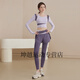 Youyou 2025 new autumn and winter suit women's yoga suit sports tight Pilates training long-sleeved top running coffee top + brown fake two-piece yoga pants M (recommended 100-115 Jin Jin equals 0.5 kg)