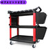 Multifunctional plastic three-layer mobile storage trolley stand for Midele car wash shop car beauty tool trolley B TMA tool trolley with double buckets and hanging plate (flat plate)